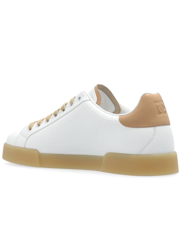 Portofino perforated DG logo low top sneakers white - DOLCE&GABBANA - BALAAN 6