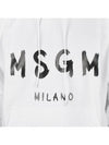 Milano Brushed Logo Cotton Hoodie White - MSGM - BALAAN 7