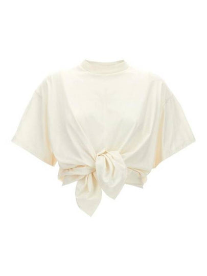 Knot Crop Short Sleeve T-Shirt White - MARNI - BALAAN 2