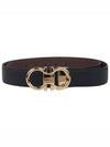 Salvatore Ganzani Reversible Leather Belt Black Brown - SALVATORE FERRAGAMO - BALAAN.