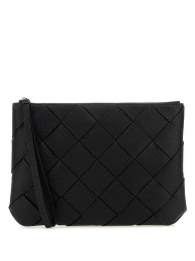 Intrecciato Clutch Bag Black - BOTTEGA VENETA - BALAAN 1