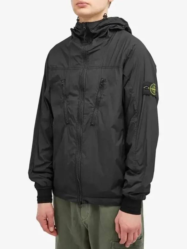 Skin Touch Nylon TC Hooded Jacket Black - STONE ISLAND - BALAAN 3