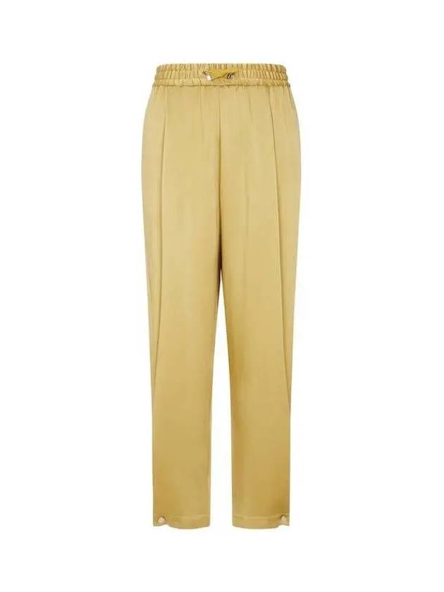 Women s Glossy Snap Button Hem Pants Yellow 270379 - HERNO - BALAAN 1