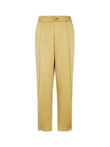 Women s Glossy Snap Button Hem Pants Yellow 270379 - HERNO - BALAAN 1