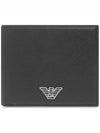 Logo Patch Leather Card Wallet Black - EMPORIO ARMANI - BALAAN 4