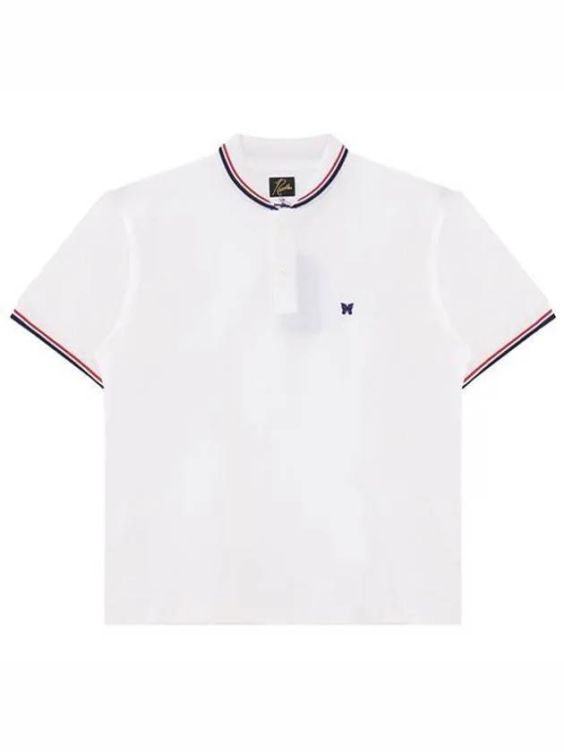 MR311 WHITE logo embroidery polo t-shirt　 998199 - NEEDLES - BALAAN 1