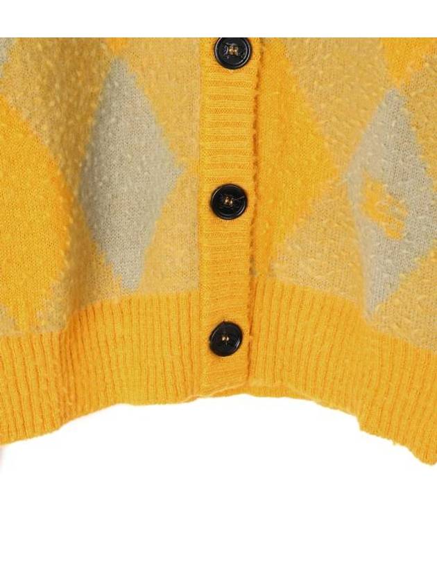 Argyle Wool Cardigan Yellow - BURBERRY - BALAAN 5