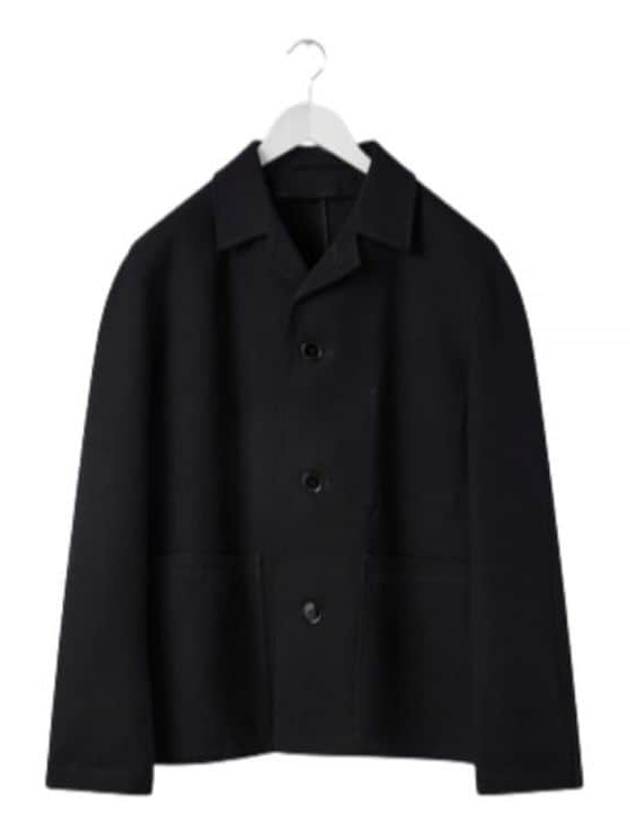 Curved Shoulder Button Jacket Black - LEMAIRE - BALAAN 2