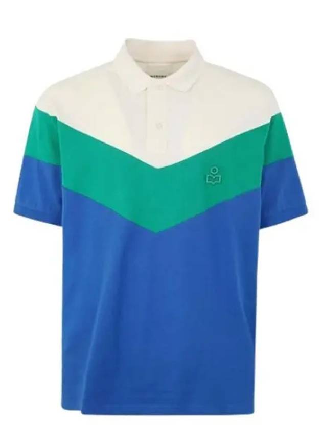 Anton Logo Embroidery Button Cotton Polo Shirt Green - ISABEL MARANT - BALAAN 2