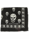 Skull Modal Scarf Black - ALEXANDER MCQUEEN - BALAAN.