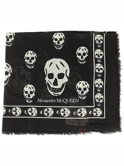 Skull Print Scarf Black - ALEXANDER MCQUEEN - BALAAN 2