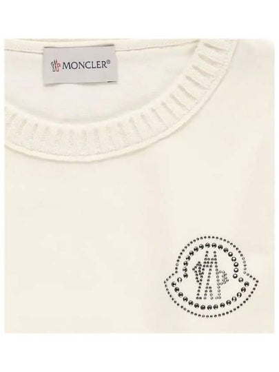 Moncler Kids 8 10 Logo Cotton Sweater Ivory - MONCLER - BALAAN 2