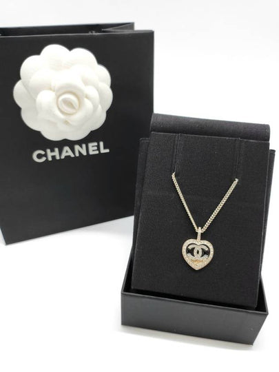 CC Logo Two-Tone Heart Pendant Necklace Gold - CHANEL - BALAAN 2