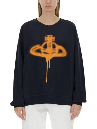 Spray ORB Raglan Sweatshirt Navy - VIVIENNE WESTWOOD - BALAAN 2