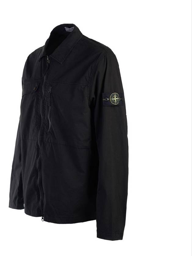 Supima Cotton Twill Stretch-TC Jacket Black - STONE ISLAND - BALAAN 3