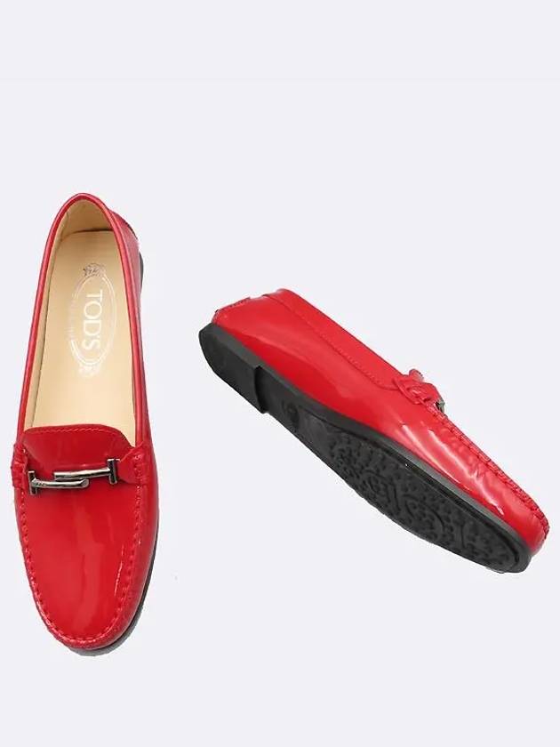 Red color patent silver logo women s driving loafers size 37 - TOD'S - BALAAN 2