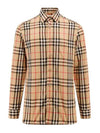 Check Cotton Long Sleeve Shirt Beige - BURBERRY - BALAAN 2