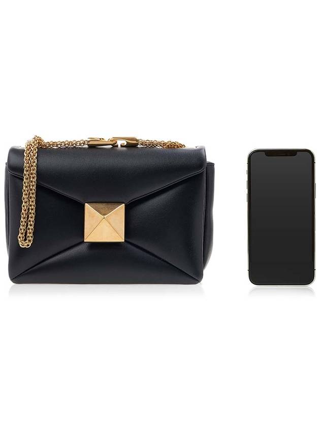 Nappa Leather One Stud Shoulder Bag Black - VALENTINO - BALAAN 7