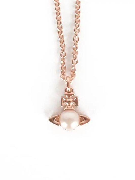 Balbina Pearl Pendant Necklace Pink Gold - VIVIENNE WESTWOOD - BALAAN.