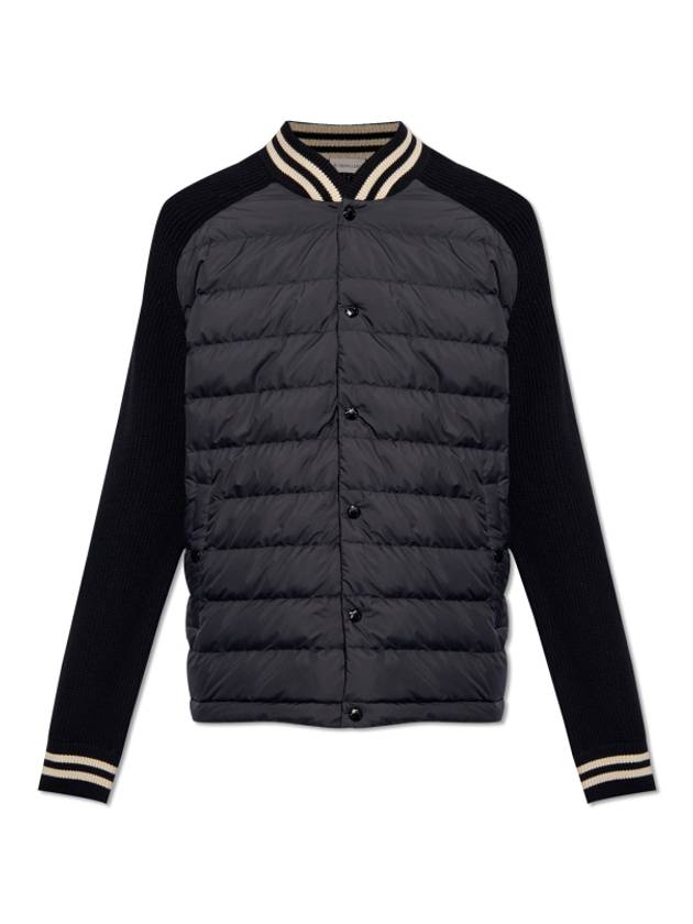 Padded Cotton Cardigan Black - MONCLER - BALAAN 2