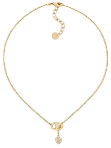 CD Finish Metal Crystal Necklace Gold - DIOR - BALAAN 1