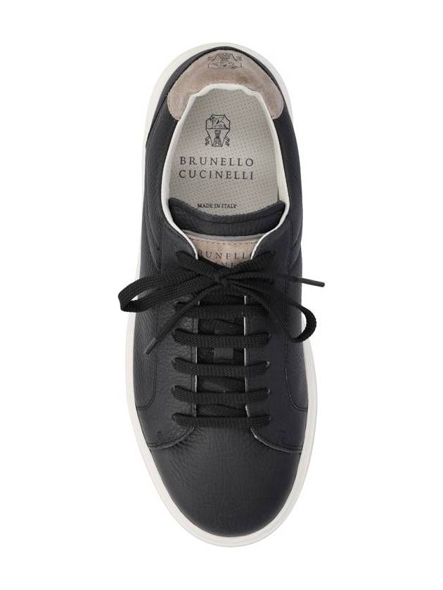 Logo Leather Low Top Sneakers Black - BRUNELLO CUCINELLI - BALAAN 5