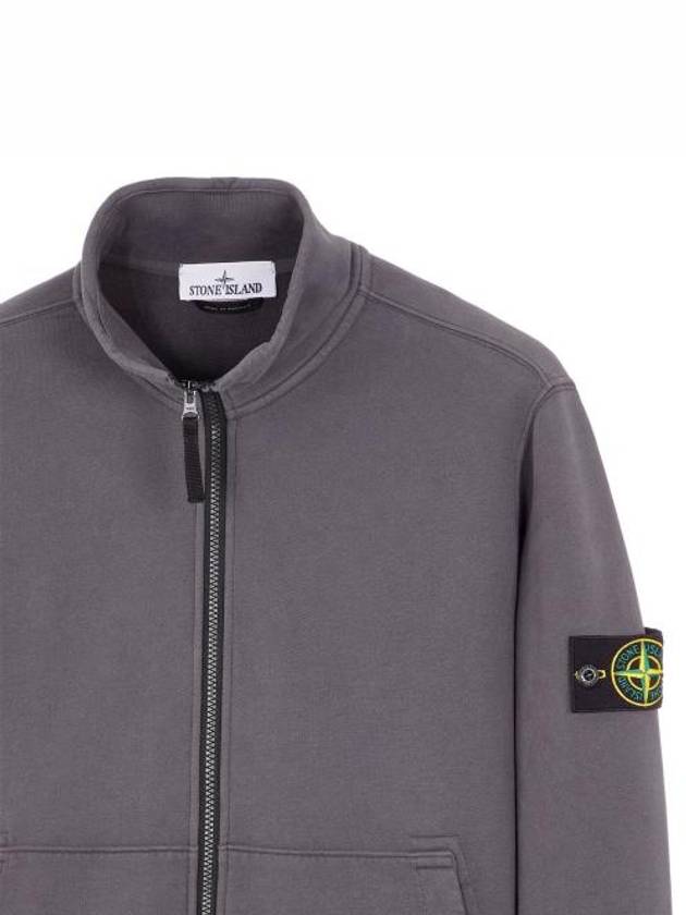 Men's Wappen Patch Cotton Zip Up Jacket Grey - STONE ISLAND - BALAAN 5