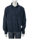 multi-pocket ripstop hooded jacket navy - THOM BROWNE - BALAAN.