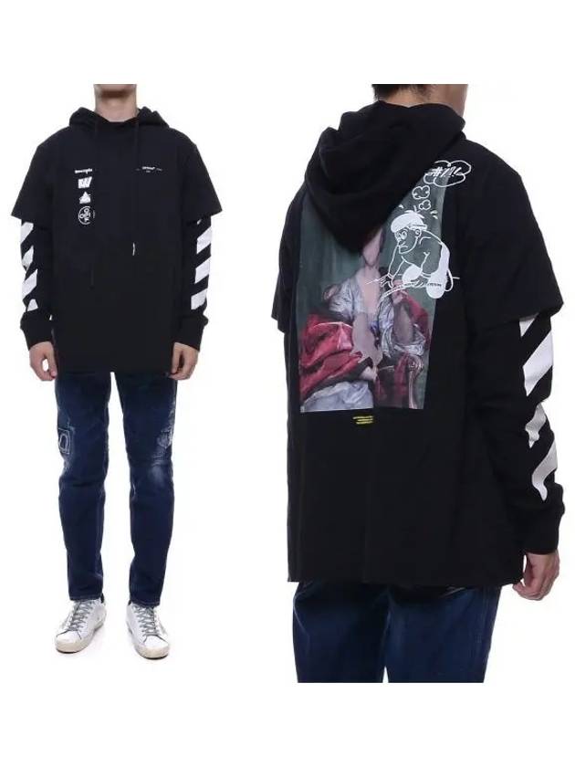 Men's Diag Mariana Hoodie Black - OFF WHITE - BALAAN 2