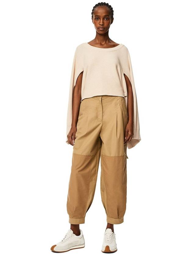 Balloon Fluid Cotton Straight Pants Brown - LOEWE - BALAAN.