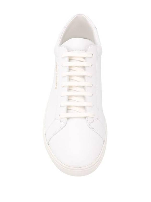 Men's Andy Leather Low Top Sneakers White - SAINT LAURENT - BALAAN 3