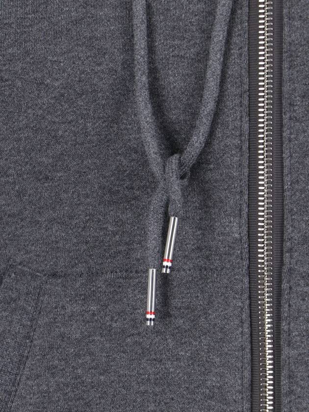 Engineered 4 Bar Diagonal Zip Up Hoodie Dark Grey - THOM BROWNE - BALAAN 6