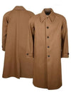 Men's Back Stitch Long Cotton Single Coat Brown - MAISON MARGIELA - BALAAN 2