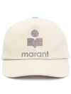 Tyron Glitter Logo Ball Cap Beige - ISABEL MARANT - BALAAN 3