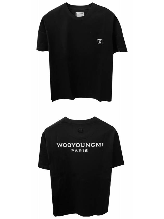 Cotton Back Logo Short Sleeve T-Shirt Black - WOOYOUNGMI - BALAAN 5