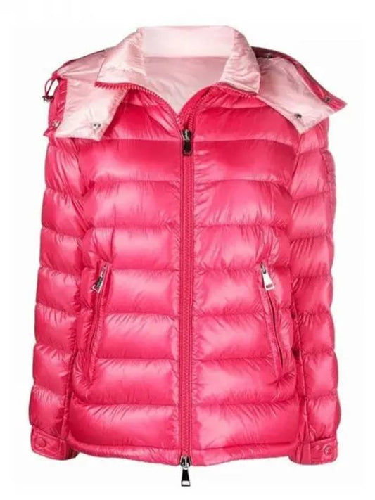 DALLES Arm Pocket Logo Patch Hooded Down Jacket Glossy Red Women s Padding 233547 - MONCLER - BALAAN 1