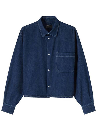 Samantha Cropped Overshirt Dark Blue - A.P.C. - BALAAN 1