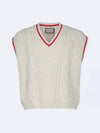 Men's Wool Cable Vest White - GUCCI - BALAAN 2