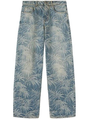 Tree print loose fit jeans blue - PALM ANGELS - BALAAN 1