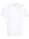 Men's Pyramid Back Logo Crew Neck Cotton Short Sleeve T-Shirt White - WOOYOUNGMI - BALAAN 1