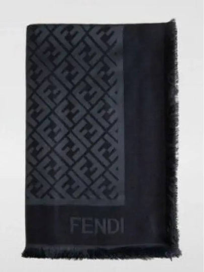 FF Organic Silk Wool Muffler Black - FENDI - BALAAN 2