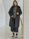 Pleated Mix Long Hooded Dress Dark Gray - AVANT-G - BALAAN 6