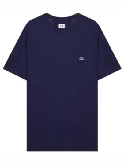 Logo Patch Crew Neck Cotton Short Sleeve T-Shirt Navy - CP COMPANY - BALAAN 2