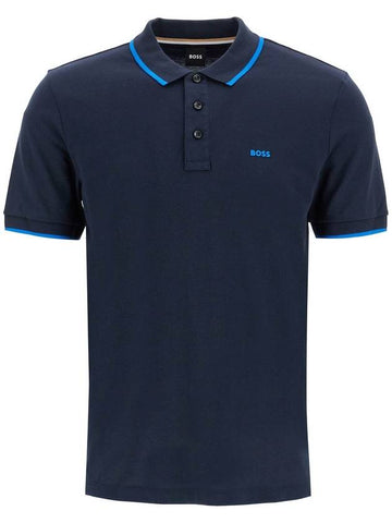 "contrast trim parlay polo shirt - HUGO BOSS - BALAAN 1