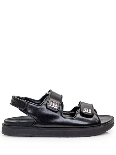 4G Strap Leather Flat Sandals Black - GIVENCHY - BALAAN 2