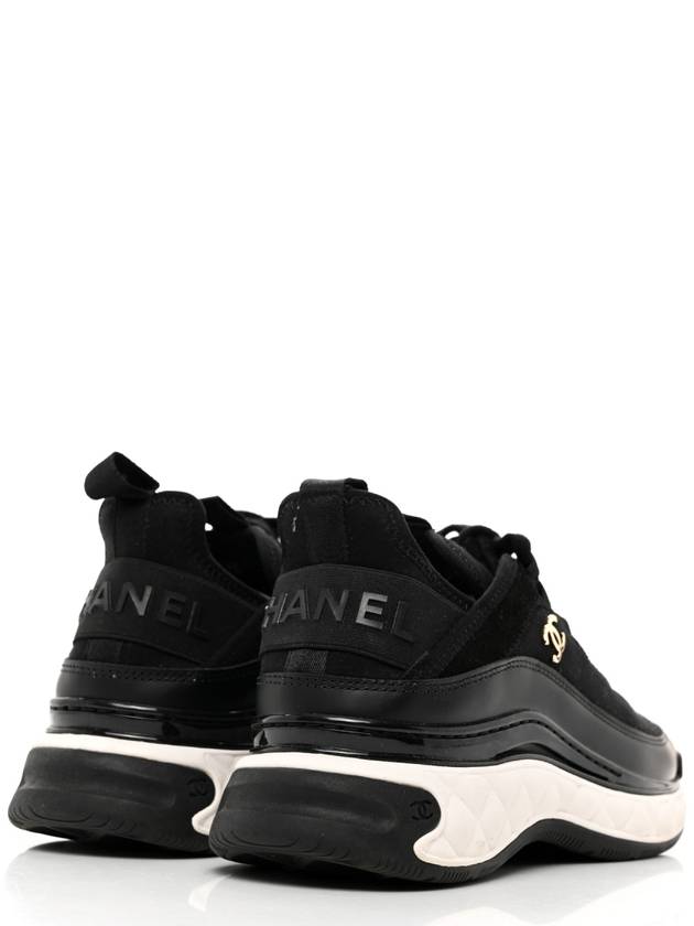 Mixed Fibers Velvet Calfskin Low Top Sneakers Black - CHANEL - BALAAN 5