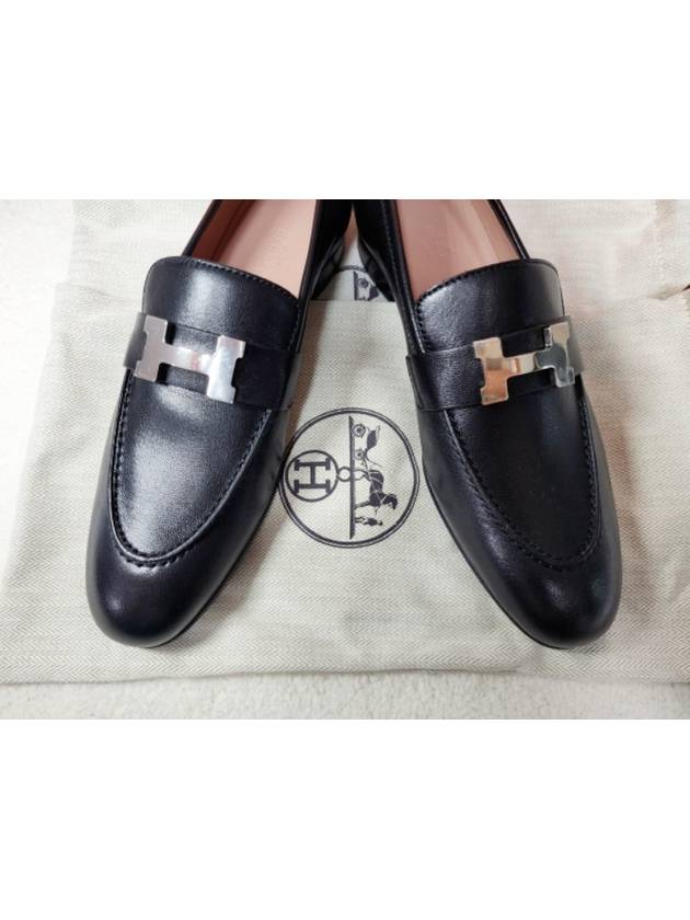 Paris Loafers Goatskin Palladium Noir - HERMES - BALAAN 4