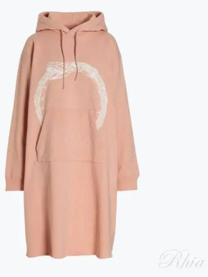 Woman's Cotton Hoodie Mini Dress Peach - MAISON MARGIELA - BALAAN 2