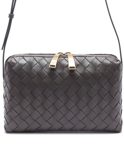 Intrecciato Leather Mini Cross Bag Fondente - BOTTEGA VENETA - BALAAN 2