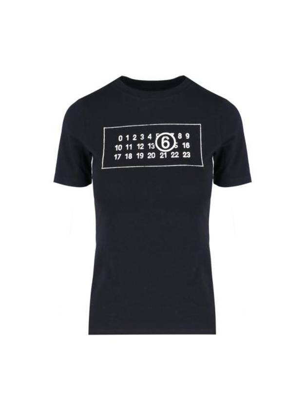 Logo Print Cotton Short Sleeve T-Shirt Black - MAISON MARGIELA - BALAAN 2